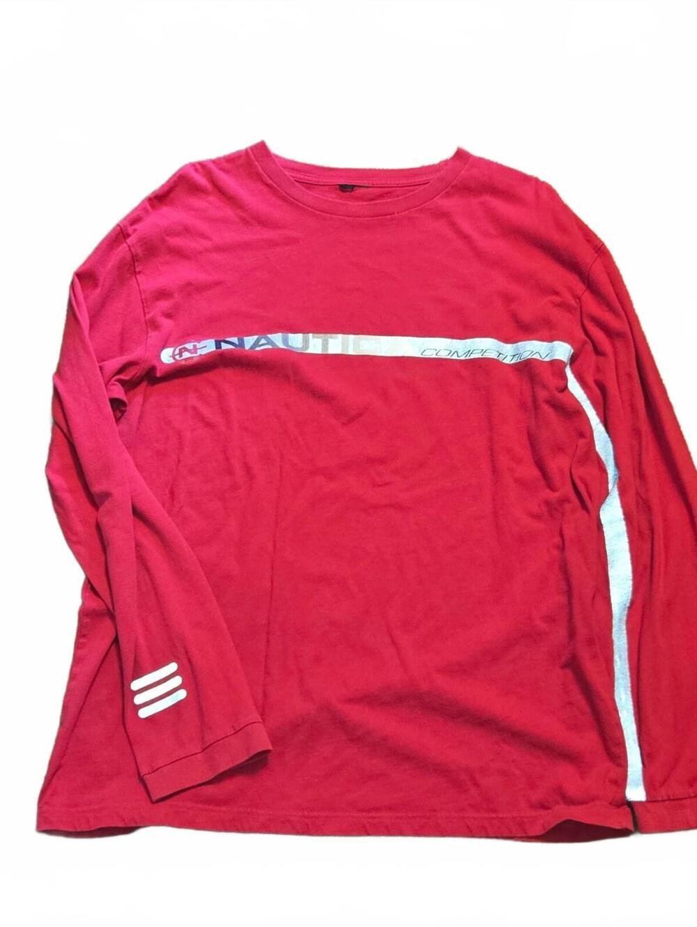 90's Nautica Competition Long Sleeve Shirt Men's XL Red Skater Grunge